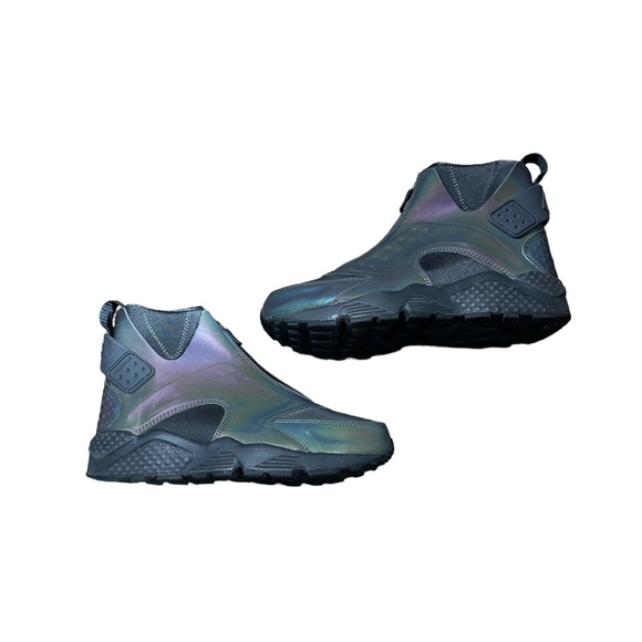 Nike Air Huarache Women’s Run‎ Mid Iridescent Anthracite Black Size 5 - Picture 1 of 8